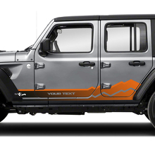 Autocollant Vinyle Bande Latérale Mountains Doors Dégradé pour Jeep Wrangler 2