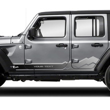 Autocollant Vinyle Bande Latérale Mountains Doors Dégradé pour Jeep Wrangler 3