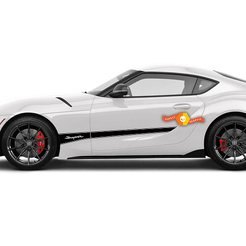 Autocollant vinyle latéral à bandes Outline Supra pour Toyota Supra