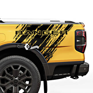 Paire de décalcomanies en vinyle côté lit avec logo détruit Ford Ranger Raptor
