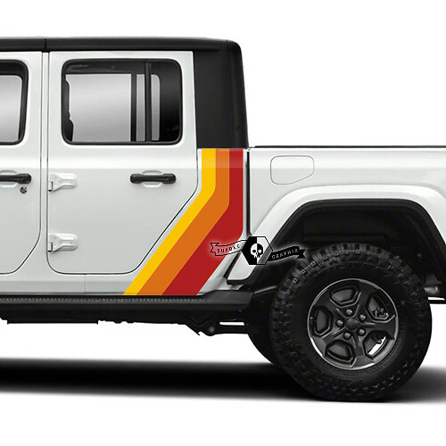 Paire Jeep Gladiator Rubicon rétro vintage portes garde-boue côté lit 4x4 kit de rayures de course tout-terrain sport hors route 3 couleurs
