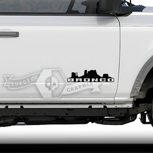 Autocollant en vinyle silhouette de vallée pour porte latérale Musclecar cheval