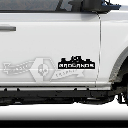 Autocollant en vinyle silhouette Badlands Valley pour porte latérale de muscle car cheval