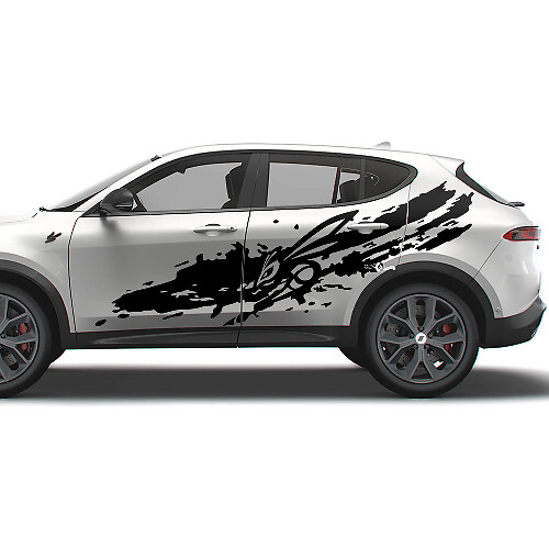 Kit d'autocollants latéraux style éclaboussures de boue avec logo Hornet pour Dodge Hornet