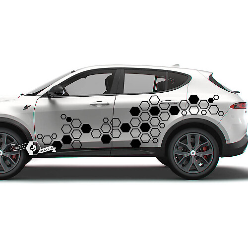 Paire Dodge Hornet portes bandes latérales Splash Wrap boue garde-boue nid d'abeille Logo vinyle autocollants autocollants
