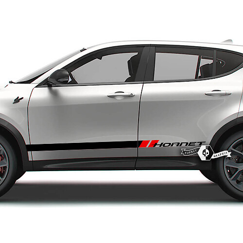 Paire Dodge Hornet Portes Bandes Latérales Panneau À Bascule Hornet Logo Vinyle Autocollants Autocollants 2 Couleurs
