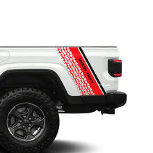 Texte personnalisé Bande latérale arrière piste de pneu Autocollant vinyle pour Jeep Gladiator_3