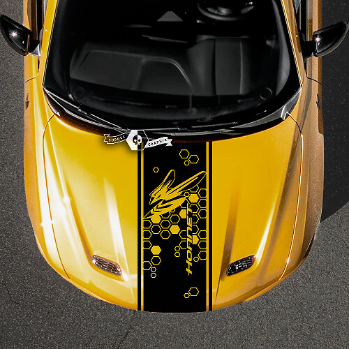 Autocollant en vinyle à bandes « Honeycomb Hornet » pour capot Dodge Hornet