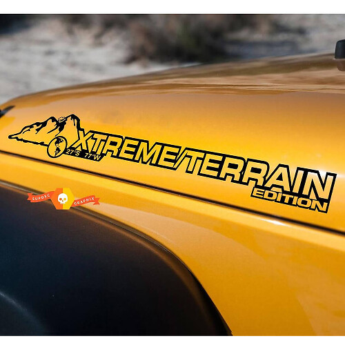 Paire d'autocollants vinyle latéraux pour capot Xtream Terrain pour Jeep Wrangler Rubicon Sahara