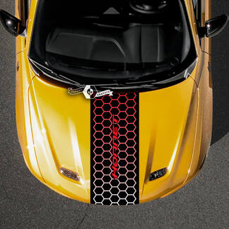 Dodge Hornet Hood Stripes Wrap Honeycomb Logo Vinyle Autocollants Autocollant Dégradé
