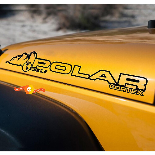 Autocollant en vinyle Polar Vortex pour capot, paire pour Jeep Wrangler Rubicon Sahara JK CJ TJ YJ