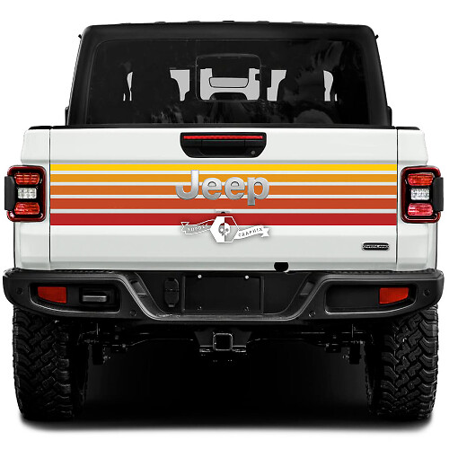 Kit d’autocollants en vinyle rayures rétro vintage pour hayon Jeep Gladiator
