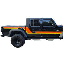 Paire Jeep Gladiator Portes Latérales Lit Fender Stripes Style Vinyle Autocollant Autocollant Kit Graphique 2 Couleurs
 3