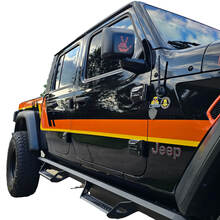 Paire Jeep Gladiator Portes Latérales Lit Fender Stripes Style Vinyle Autocollant Autocollant Kit Graphique 2 Couleurs
 4