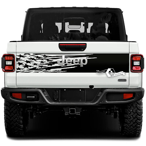 Jeep Gladiator USA Drapeau Autocollants Vinyle Graphiques Hayon Lit Vinyle Autocollants Décalcomanies
