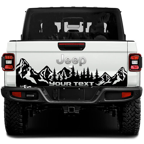 Jeep Gladiator Wrap Forêt Montagnes Autocollants Vinyle Graphiques Hayon Lit Vinyle Autocollants Décalcomanies
