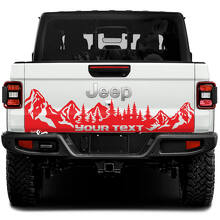 Autocollant vinyle personnalisé Montagne Forêt pour hayon Jeep Gladiator_3