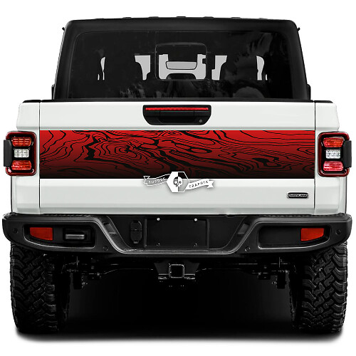 Jeep Gladiator Wrap Autocollants Décalcomanies Graphiques En Vinyle Carte Topographique Hayon Lit Vinyle Autocollants Décalcomanies Dégradé 2 Couleurs
