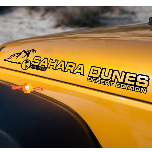 Ensemble d'autocollants en vinyle pour capot édition désert Sahara Dunes pour Jeep Wrangler
