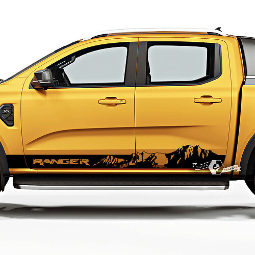 Autocollants en vinyle pour bas de caisse style rayures de montagne pour Musclecar Ranger