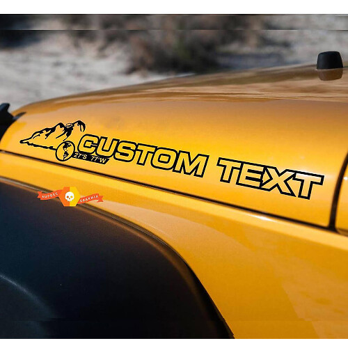 Autocollant en vinyle personnalisé avec lettrage pour capot, paire pour Jeep Wrangler Rubicon Sahara