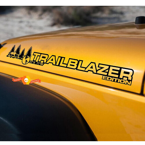 Jeu d'autocollants vinyle pour capot édition Trailblazer pour Jeep Wrangler