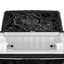 Jeep Gladiator Fenêtre arrière Boussole Carte topographique Topo Forêt Autocollants Vinyle Graphique Bande
 2