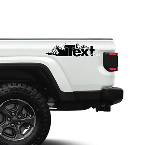 Autocollants vinyle latéraux style montagne personnalisés pour Jeep Gladiator