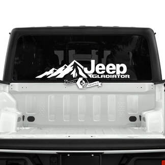 Jeep Gladiator Fenêtre arrière Forêt Montagnes Décalcomanies Graphiques en vinyle
