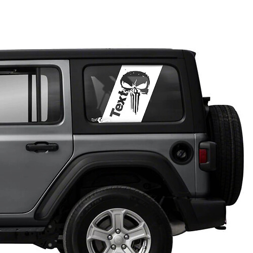 Paire d’autocollants Jeep Wrangler Unlimited Side Door Window Punisher Stickers Vinyl Graphics Stripe
