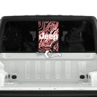Jeep Gladiator fenêtre arrière USA carte topographique décalcomanies vinyle graphique bande 2 couleurs
