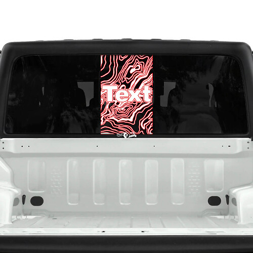 Jeep Gladiator fenêtre arrière USA carte topographique autocollants décalcomanies vinyle graphique bande 2 couleurs
