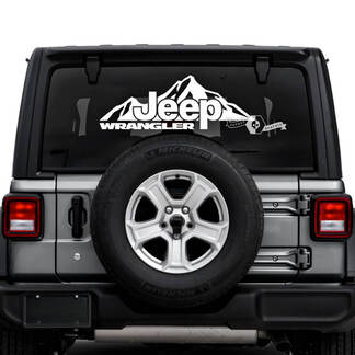 Jeep Wrangler Unlimited Fenêtre arrière Montagnes Décalcomanies Graphiques en vinyle
