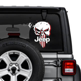 Jeep Wrangler Unlimited Lunette arrière Punisher Shadow Decals Vinyl Graphics 2 Couleurs
