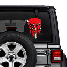 Jeep Wrangler illimité lunette arrière Punisher ombre autocollants décalcomanies vinyle graphiques 2 couleurs
 2