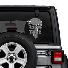 Jeep Wrangler illimité lunette arrière Punisher ombre autocollants décalcomanies vinyle graphiques 2 couleurs
 3