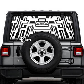 Jeep Wrangler Illimité Fenêtre Arrière Géométrie Logo Décalcomanies Vinyle Graphiques

