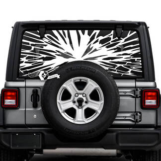 Jeep Wrangler Unlimited Fenêtre arrière Web Logo Décalcomanies Graphiques en vinyle

