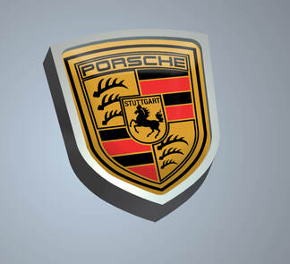 Badge en métal et aluminium Porsche, emblème latéral de lit en aluminium adapté à Porsche
