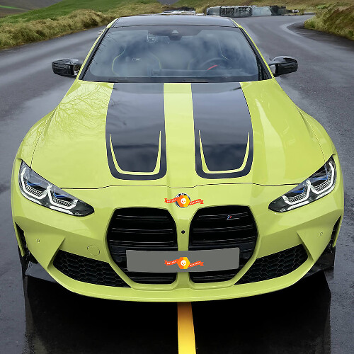 Autocollant vinyle rayures capot style CSL pour BMW M4 M3 G80 G82 G83 2021+