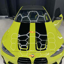 Autocollant vinyle rayures capot style CSL pour BMW M4 M3 G80 G82 G83 2021+ 2