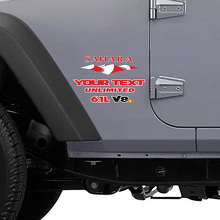 Autocollant latéral en vinyle style montagne Sahara 6.1L V8 pour Jeep Wrangler Unlimited_3