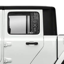 Paire Jeep Gladiator Portes Fenêtre USA Drapeau Détruit Autocollants Vinyle Graphiques
 2