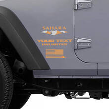 Autocollant vinyle latéral Dune du Sahara & Drapeau US pour Jeep Wrangler Unlimited_2
