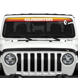 Jeep Gladiator Pare-brise Logo SunSet Rétro Couleurs Décalcomanies Vinyle Graphique Dégradé

