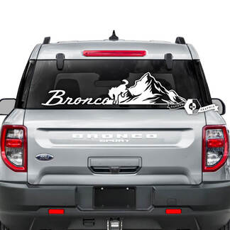 Ford Bronco Fenêtre arrière Montagnes Logo Mud Stripes Graphiques Décalcomanies
