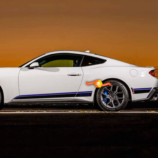 Paire Ford Mustang GT California Side Door Stripes Rocker Panel Autocollant Vinyle Autocollants Rayures 2 Couleurs

