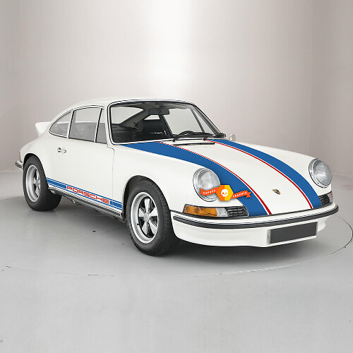 Kit d'autocollants en vinyle de bandes latérales et de capot style classique pour Porsche 911