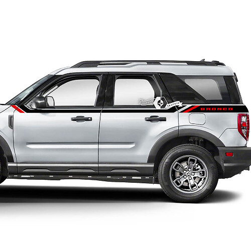 2x Ford Bronco portes haut côté garde-boue garniture autocollants autocollants 2 couleurs
