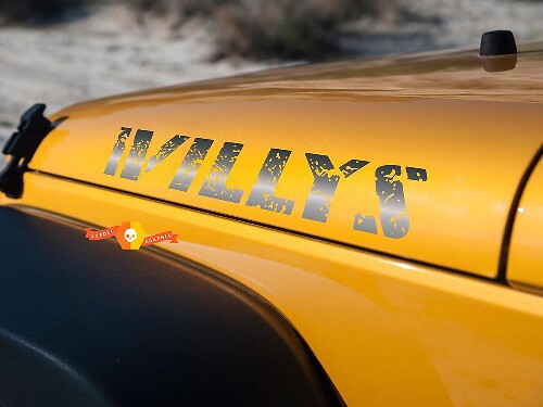 Set d'autocollants en vinyle usés pour capot Willys pour Jeep Wrangler